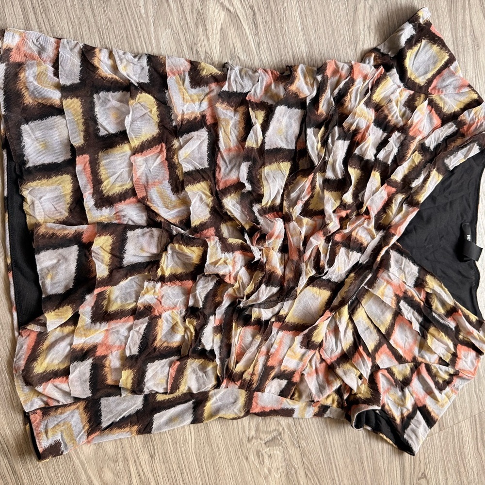 Style & Co. Multicolor Geometric Blouse